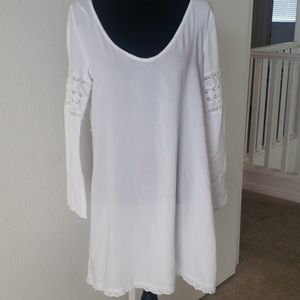 H& M White Shirt Style boho long sleeve Dress